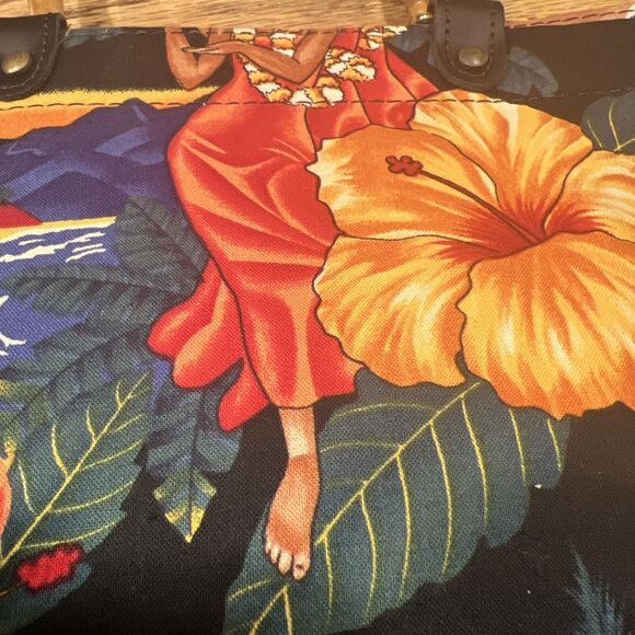 Accessories Unlimited Tropical Floral / Dancing Women Tote - Bamboo Handles COOL - Picture 11 of 16